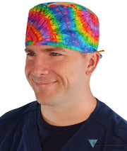 Classic Cotton Surgical Scrub Cap American Made with Sweatband Tie Dye Surgical Scrub Caps