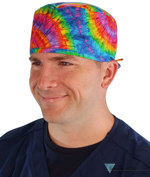 Classic Cotton Surgical Scrub Cap American Made with Sweatband Tie Dye Surgical Scrub Caps