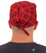 Classic Cotton Surgical Scrub Cap - American-Made with Sweatband - Winter Plaid SALE-Fall-2025