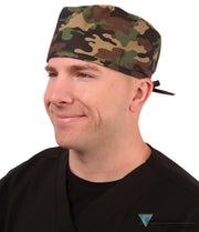 Surgical Scrub Cap - Woodland Camo - Surgical Scrub Caps - Sparkling EARTH