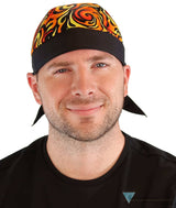 Classic Skull Cap - Flame Circles Red and Orange - Sparkling EARTH