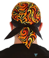 Classic Skull Cap - Flame Circles Red and Orange - Sparkling EARTH