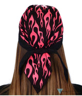 Classic Skull Cap - Pink Neon Flames on Black - Sparkling EARTH