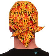 Classic Skull Cap - Raw Flames Yellow Black & Orange Caps