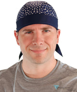 Classic Skull Cap - Small Stars On Navy With Band Caps