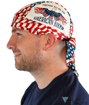 Classic Skull Cap - Us Flag Proud American Biker Caps