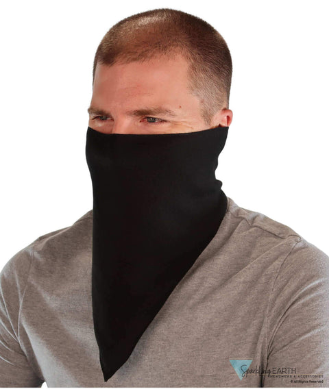 Cotton Biker Tri-Danna Face Mask: Style, Comfort and Protection - Solid Black - Tri-Danna Masks - Sparkling EARTH