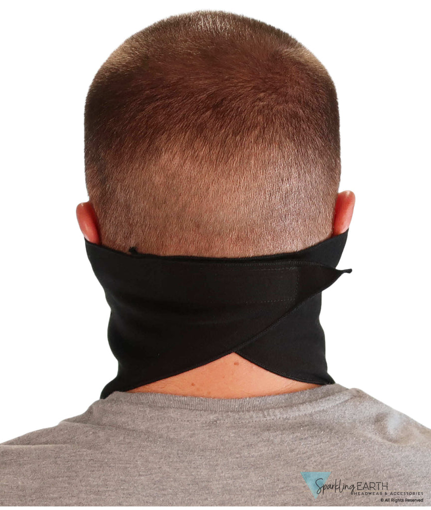 Cotton Biker Tri-Danna Face Mask: Style Comfort and Protection - Solid Black Bandanas
