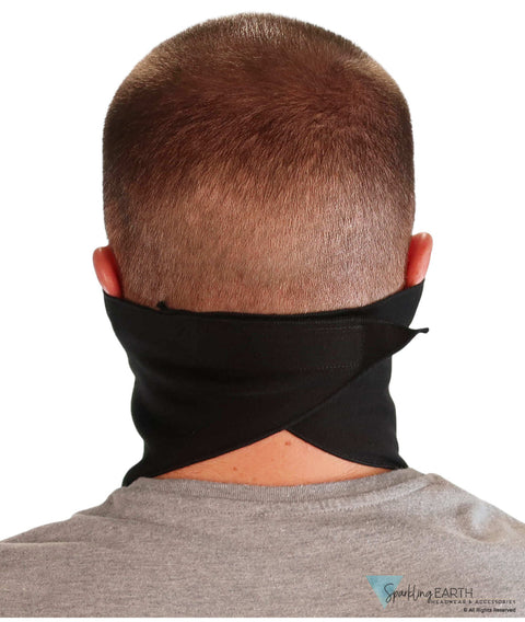 Cotton Biker Tri-Danna Face Mask: Style Comfort and Protection - Solid Black Bandanas