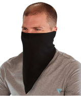 Cotton Biker Tri-Danna Face Mask: Style Comfort and Protection - Solid Black Bandanas