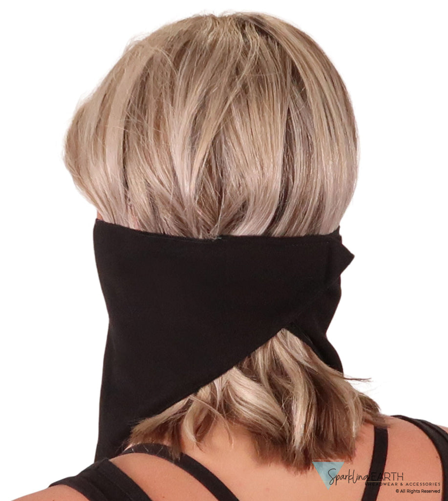 Cotton Biker Tri-Danna Face Mask: Style Comfort and Protection - Solid Black Bandanas