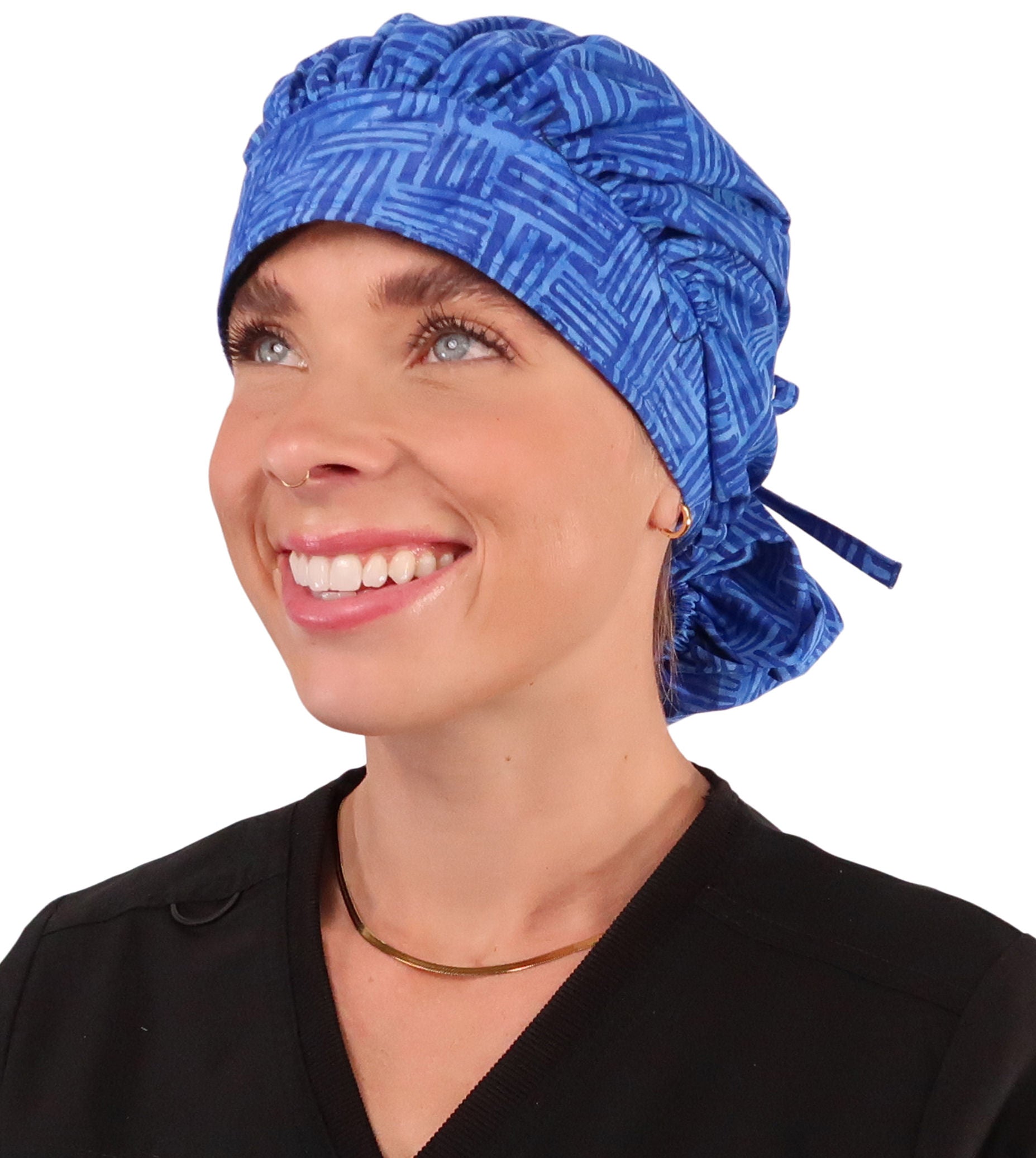 Banded Bouffant Surgical Scrub Cap - Dream Me Blues - Banded Bouffant Surgical Scrub Caps - Sparkling EARTH