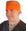 Front Facing View of a Man Wearing a Classic Cotton Surgical Scrub Cap - Solid Orange Scrub Cap