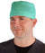 Front facing image of a man in scrubs wearing a Classic Surgical Scrub Cap in Scrub Green.