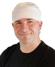 Deluxe No Tie Skull Cap - Solid White