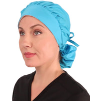 Banded Bouffant Surgical Scrub Cap - Peacock Blue