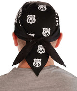 Classic Skull Cap - Screen Printed Get Your Kicks on Route 66 Black