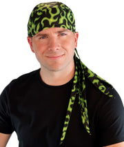 Nomad 10 Skull Cap - Liquid Green Flames on Black