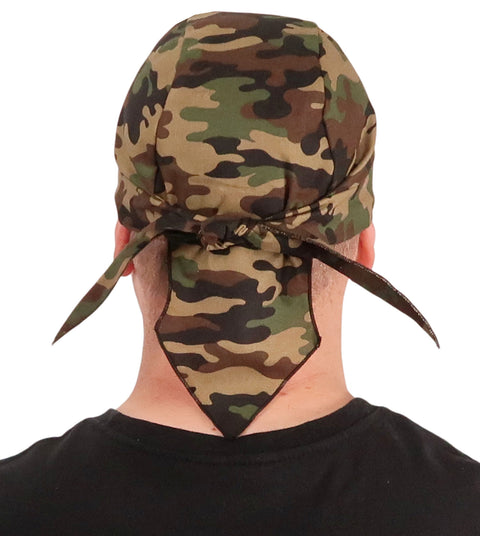 Breathable Cotton Skull Caps - Woodland Camo - Classic Skull Caps - Sparkling EARTH