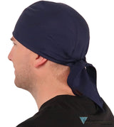 Deluxe Extra Deep Skull Cap – Terry Sweatband Adjustable Fit - Made in USA - Solid Navy Deluxe Skull Caps