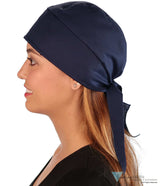 Deluxe Extra Deep Skull Cap – Terry Sweatband Adjustable Fit - Made in USA - Solid Navy Deluxe Skull Caps