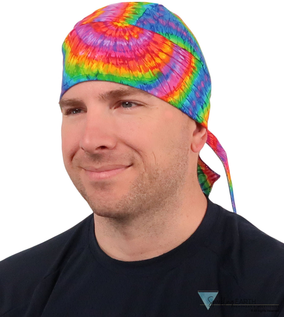 Deluxe Extra Deep Skull Cap – Terry Sweatband Adjustable Fit - Made in USA - Tie Dye Extra Deep Deluxe Skull Caps