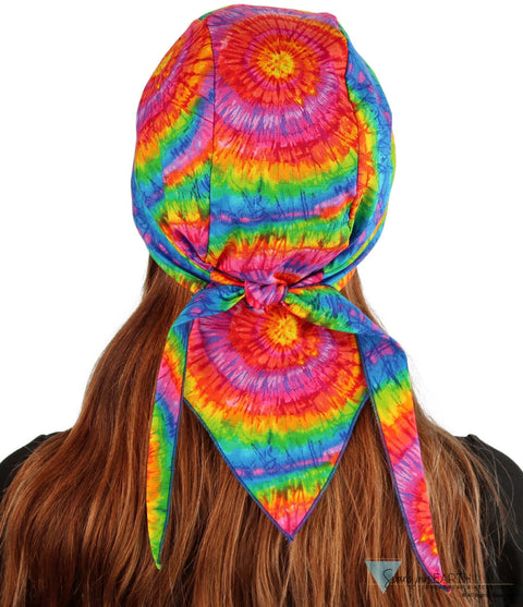 Deluxe Extra Deep Skull Cap – Terry Sweatband Adjustable Fit - Made in USA - Tie Dye Extra Deep Deluxe Skull Caps