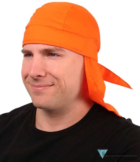Desert Skull Cap Biker Style Headwraps Doo - Safety Orange Caps
