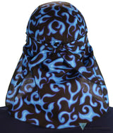 Desert Skull Cap-Liquid Blue Flames On Black Caps