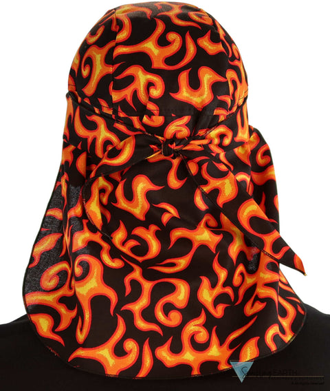 Desert Skull Cap: The Perfect Sun Protection for Outdoor Activities - Liquid Flames on Black - Desert Skull Caps - Sparkling EARTH