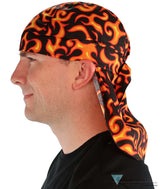 Desert Skull Cap: The Perfect Sun Protection for Outdoor Activities - Liquid Flames on Black - Desert Skull Caps - Sparkling EARTH