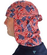 Desert Skull Cap: The Perfect Sun Protection for Outdoor Activities - Small US Flag Tossed Desert Skull Caps