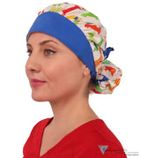 Designer Banded Bouffant - Wiener Dogs With Royal Band Surgical Scrub Caps