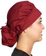 Banded Bouffant Surgical Scrub Cap - Solid Red Wine