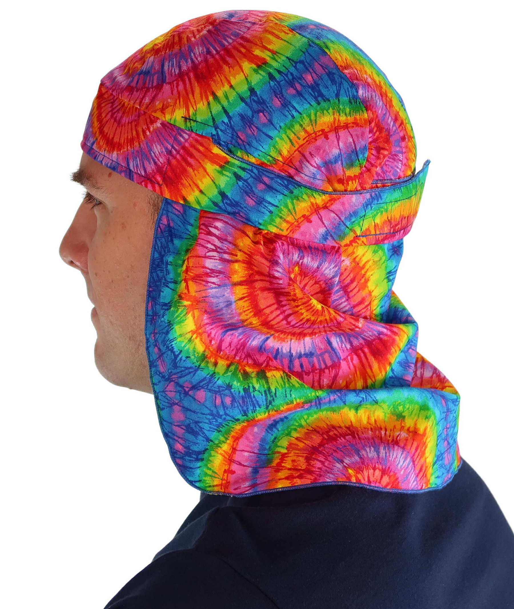 Easy and Cool Sun Protection: Desert Skull Cap - Hook and Loop Tie Dye Desert Skull Caps