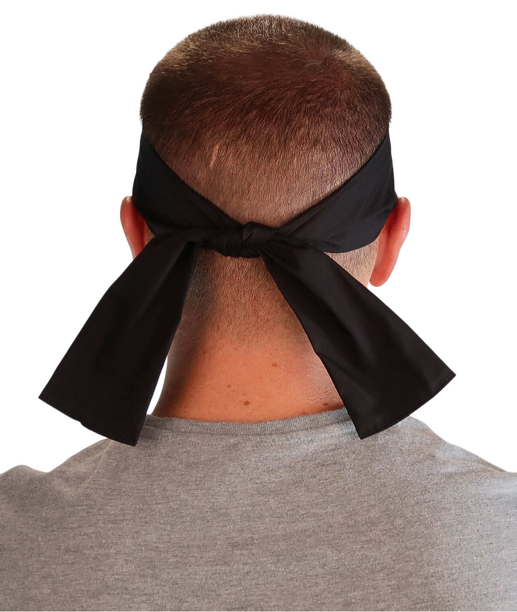 Adjustable Double Sided Martial Arts Headband with Squared Ends - Made in USA - Black - Martial Arts Headbands - Sparkling EARTH