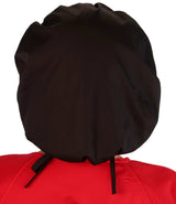 Embellished Banded Bouffant Ponytail Scrub Cap - American Made - Black Banded Bouffant with Heart Stethoscope Patch