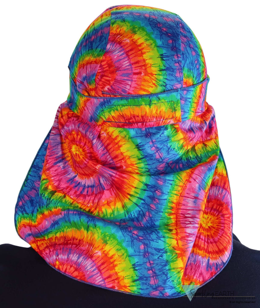 Easy and Cool Sun Protection: Desert Skull Cap - Hook and Loop Tie Dye Desert Skull Caps
