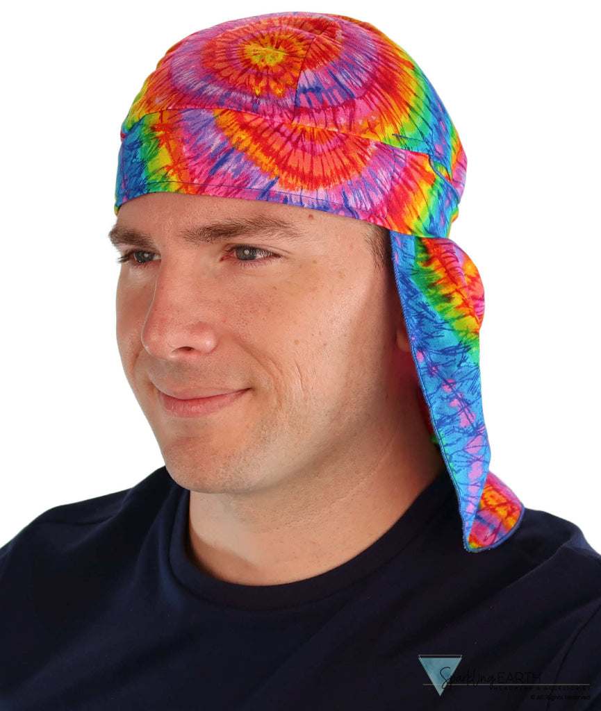Easy and Cool Sun Protection: Desert Skull Cap - Hook and Loop Tie Dye Desert Skull Caps