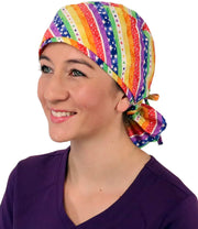 Big Hair Surgical Scrub Cap - Stripes of Color