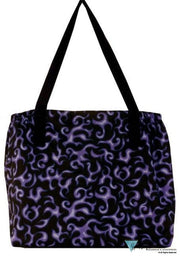 Tote Bag - Liquid Purple Flames on Black - Sparkling EARTH