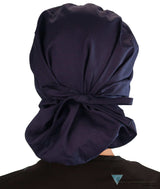 Embellished Banded Bouffant - Navy With Medical Heart Patch Surgical Scrub Caps