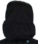 Embellished Big Hair Ponytail Scrub Cap for Long Hair - Made in USA - Black Big Hair with Three Monkeys Patch Big Hair