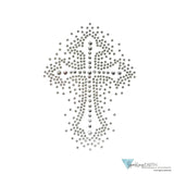 Embellished Chop Top - Black Chop Top with Glitter Cross Rhinestone/Stone Design Imported Chop Tops
