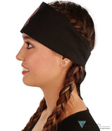 Embellished Chop Top Doo Wrap – Bold Biker Bandana with Exclusive Bling - Black Chop Top with Pink Ribbon