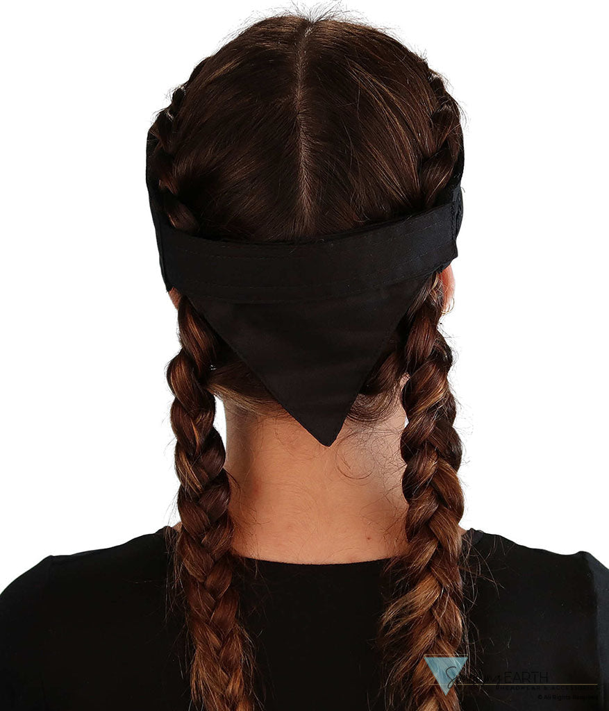 Embellished Chop Top Doo Wrap – Bold Biker Bandana with Exclusive Bling - Black Chop Top with Silver Fancy Crazy Bitch