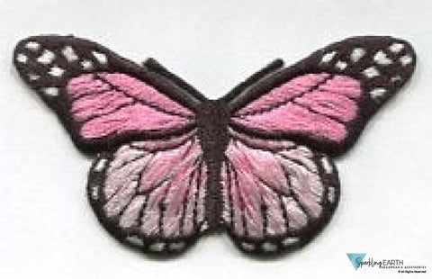 Embellished Surgical Scrub Cap - Black Cap with Pink Butterfly Patch Surgical Scrub Caps