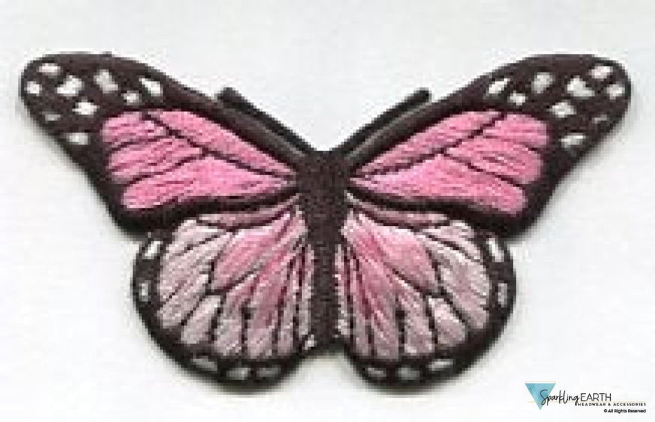 Embellished Surgical Scrub Cap - Black Cap with Pink Butterfly Patch Surgical Scrub Caps