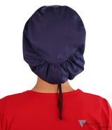 Embellished Riley Comfort Scrub Cap - Red Caduceus Patch on Navy - Riley Comfort Scrub Caps - Sparkling EARTH