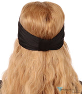 Embellished Reversible Stretch Headband – Stylish Comfortable & USA-Made - Teal Crazy Bitch Glitter Design on Black
